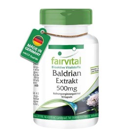 Fairvital Valerian Extract Capsules – 90 Capsules – High Dose – 500 mg Valerian Root Extract 4:1 per Capsule – Vegan – Valeriana Officinalis