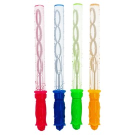 Bubble Bubbles, Stick Bubbles, 4 Rings, 1 Each, Total of 4 (Small Capacity, For Home Use, For Summertime Activities), Includes Strawberry Liquid, 11.0 inches (28 cm), Long, Handheld, For Children