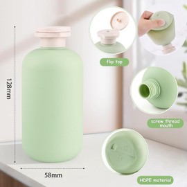 Squeeze bottles, travel bottles, shampoo bottles for filling, HDPE leak-proof travel container for shampoo, travel shampoo container for shampoo, creams, lotion, toiletries (D 3 pieces, 300 ml)
