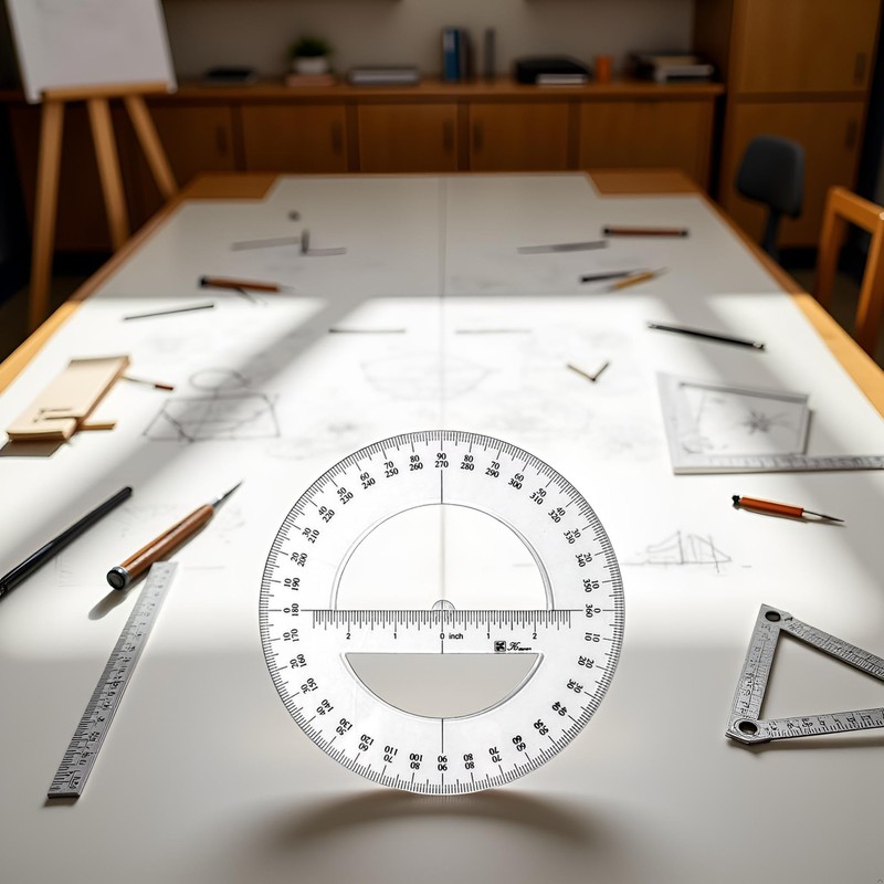 1Pc 360 Degree Protractor Round Ruler Gauge Angular Drafting Tools