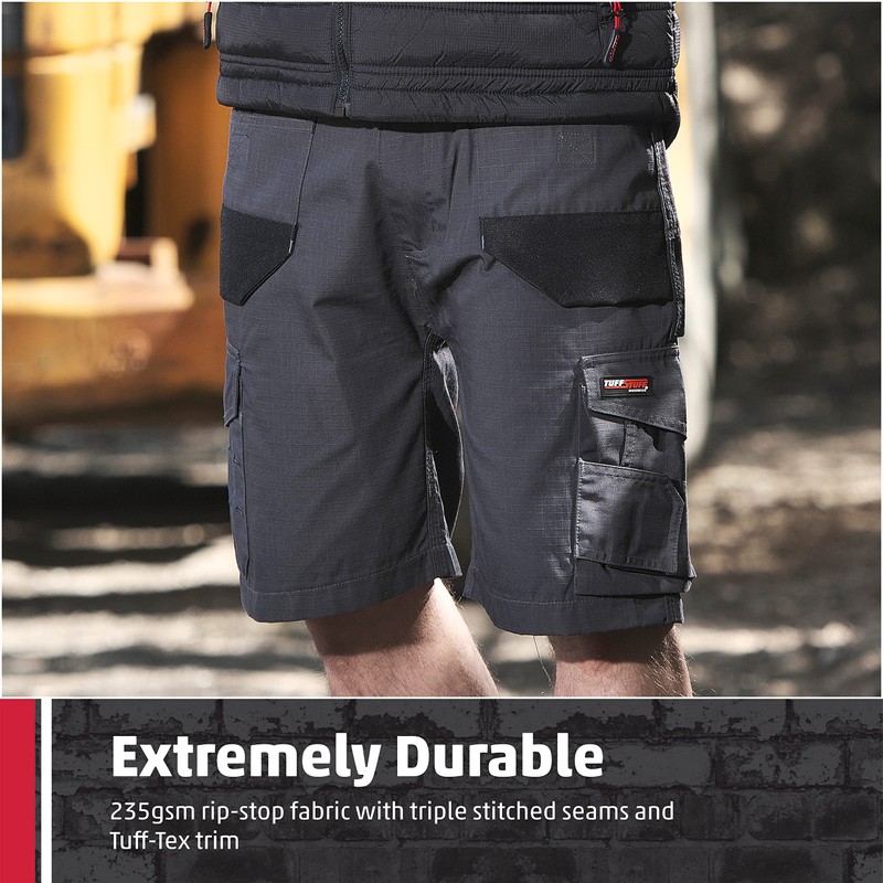 TuffStuff Mens 827 Elite Work Shorts, Grey, 40W UK