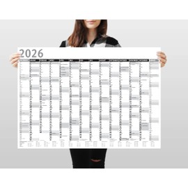 DIN A1 Wall Calendar for 2026, 14 Months, Annual Calendar, Monthly Overview, (84.1 cm x 59.4 cm), Planner Appointments, e.g. for Office, Home, Year Planner, Monthly Planner, Family Calendar, Folded