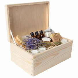Creative Deco Wooden Box with Lid, 30 x 20 x 14 cm, Easter Memory Box