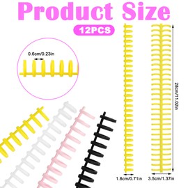 16 PCS Comb Binding Spines Plastic Spiral Binding Coils Binding Combs 30 Rings Click Binding Ring Spiral Book Binder Coils for Student Teacher Business Document File Making Office and School Use