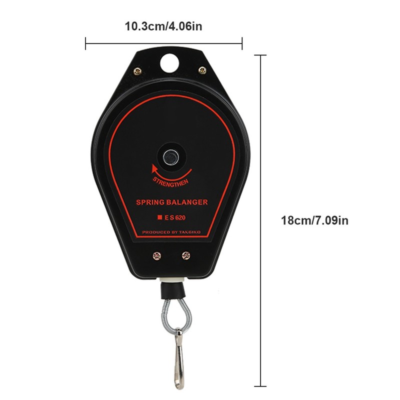 New Spring Balancer Retractable Tool Holder Hanger Capacity 0.6~2.0kg ES620(Black)