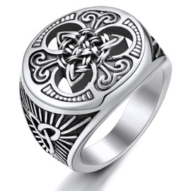 Mens Stainless Steel Rings Size 14 Celtic Rings Large Mens Signet Rings Viking Ring