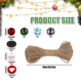 160pcs Santa Claus Christmas Crafts Supplies, Wooden Xmas Ornament Kits Holiday DIY Wood Beads with 10m/39.37in Twine for Christmas Jewelry Making Decoration