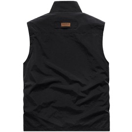 Gihuo Men's Causal Lightweight Outdoor Vest Quick Dry Outdoor Multi Pockets Travel Safari Fishing Vest (-Black01-M)