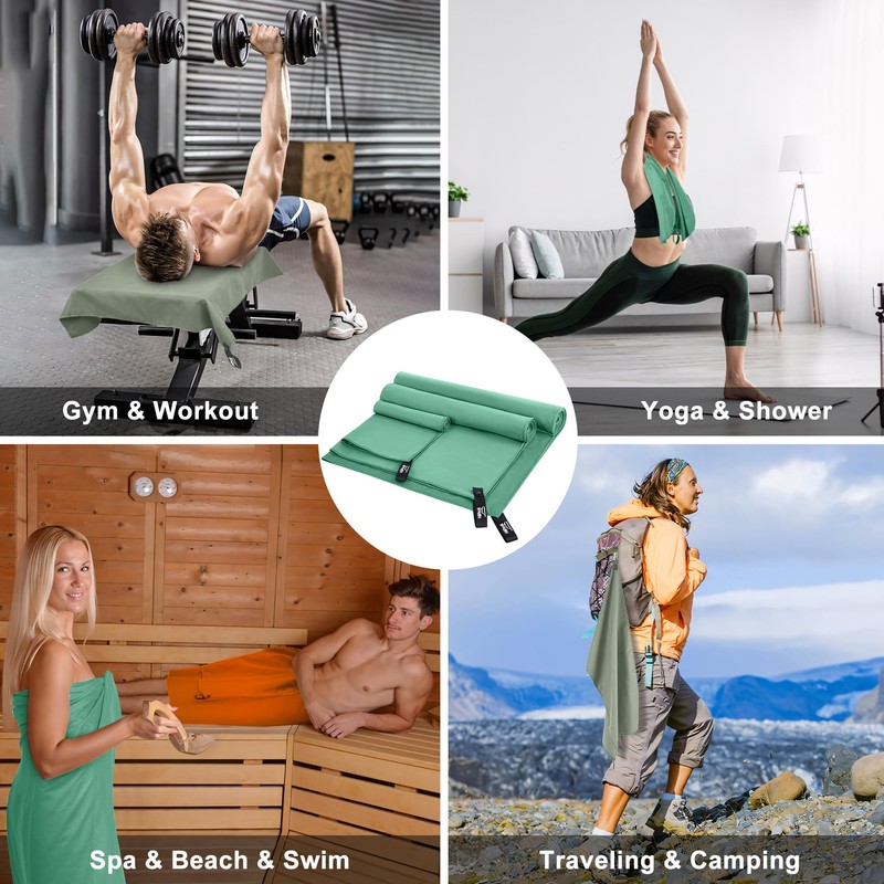 HiiPeak Small Microfibre Gym Towel for Active Sports (40x80cm) Running,