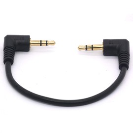 baolongking Short 3.5mm Right Angle Cable, Gold Plated 90 Degree 3.5 Male to Male Audio Stereo Jack Plug Car Aux 3-Pole TRS 25cm