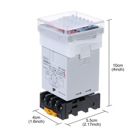 YXQ DH48S-S 0.1S-99H 8-Pin Adjustable Time Delay Timer Relay+PF083A Relay Base, 24VDC 250VAC