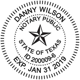 Round Notary Stamp for State of Texas- Self Inking Stamp - Top Brand Unit with Bottom Locking Cover for Longer Lasting Stamp - 5 Year Warranty