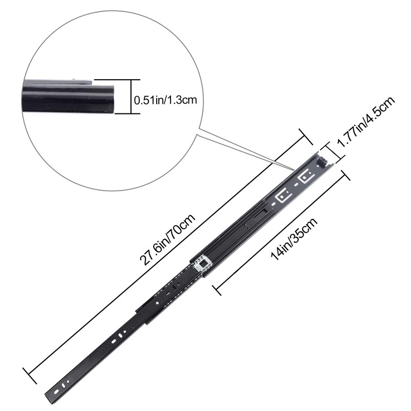 KINJOEK 2 Pair 14 Inch Drawer Slide, Heavy Duty Ball