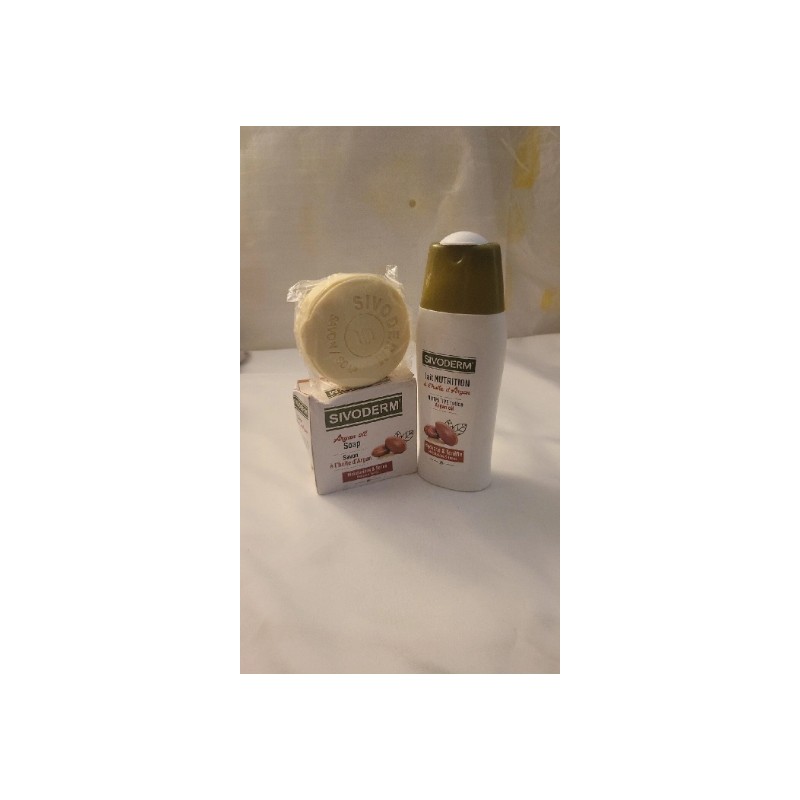 SIVODERM Nutritive Argan oil Body lotion & Soap Tones Skin.250,150g.
