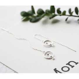 Iszie 925 Sterling Silver Cat Dangle Pull Through Drop Girls Women's Earrings Cat lover Gift