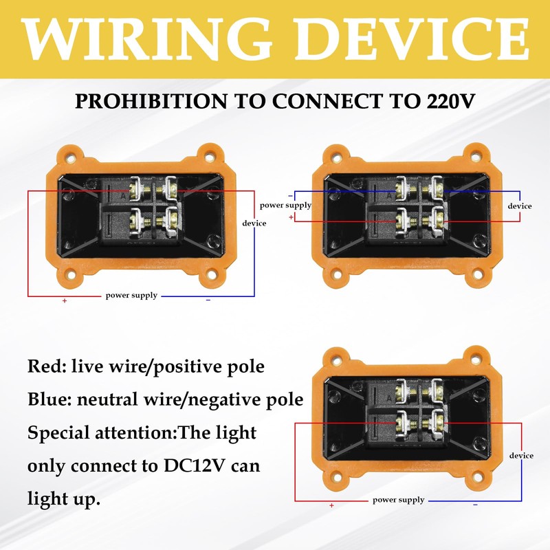 HONSNKS Inline Cord Switch DC 12V 30A DPST Outdoor Electrical