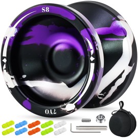 7YO Professional Yoyo for Kids, S8 Dual Purpose Metal Yoyo, Responsive Unresponsive Yo-yo for Adults with 10 Yo Yo Strings, Bag