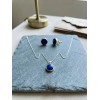 ABARCA - Dije Y Cadena Con Aretes Circulo Azul Plata