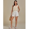 luvamia Linen Shorts for Women High Waisted Buttoned Elastic Waist