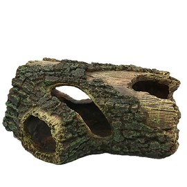Charmoon Aquarium Object Driftwood Hideaway Shelter Aquarium Ornament Realistic Figurine (Small)