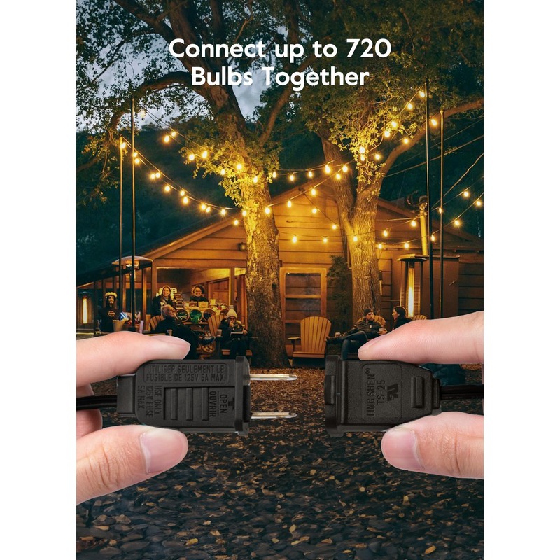 Brightown Outdoor String Lights, 50FT 25 G40 Bulbs Shatterproof Patio
