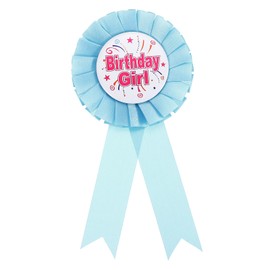 PATIKIL Birthday Girl Ribbon,Blue Satin Fabric Birthday Women Tinplate Badge Pin,Happy Birthday Princess Party Button Pins,Girls Brooches for Party Decoration, Blue