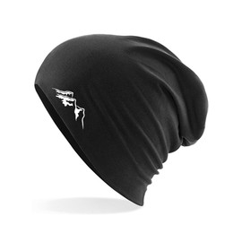 Huuraa Beanie Berg Silhouette Mountain Unisex Hat Size with Motif for All Mountain Athletes Gift Idea for Friends and Family, black