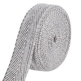 BENECREAT 10.9 Yard Carpet Edge Bias Binding, Gray White Cotton Carpet Rug Binding, Cotton Herringbone Ribbons for Sewing Project Carpet Repair