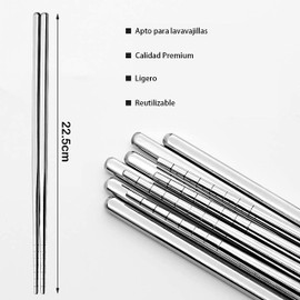 5 Pairs Stainless Steel Chopsticks Reusable Dishwasher Safe Lightweight and Easy to Use