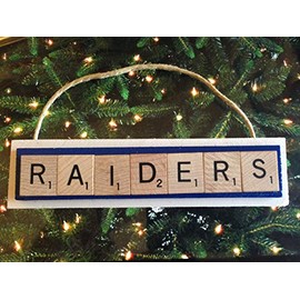 Blue RAIDERS Middle Tennessee State University Christmas Ornament Letters Tiles
