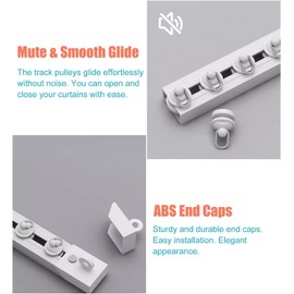 YLNANMI No Drill Self Adhesive Curtain Track Ceiling or Wall Mount(4x16 inch/5.33FT)- Flexible Ceiling Curtain Track, Adhesive Curtain Rod For Windows - Easy to install curtain rails.