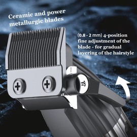 KEMEI 8536 Professional Hair Clippers for Men, Cordless Barber Clippers and Trimmers Set with LED Displays, 9000 RPM Hair Cutting Kits with Charging Bases, Mens Grooming Kit