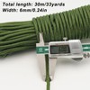 KINGLAKE 6mm Green Thick Nylon Rope, 30M Braid Nylon Cord