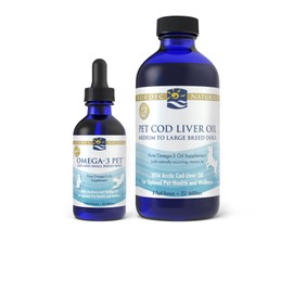 Nordic Naturals Nordic Naturals Omega-3 Pet Bundle - 2 oz Omega-3 Fish Oil for Small Dogs & Cats, 8 oz Pet Cod Liver Oil Promotes Heart, Skin, Coat, & Immune Health