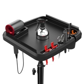 Rolling Salon Tray on Wheels, Johgee Salon Tray Cart with 2 Bowls, Adjustable Height Salon Tray for Hairstylist, Instrument Tattoo Tray, Hair Extension Tool Tray, Color Trays for Salon Home Use