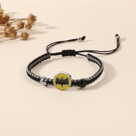 SKIRIFLA Bat Bracelet Bat Merchandise Braided Bracelet for Women Man,Superhero Gifts for Teen Daughter,Inspirational Bat Friendship Bracelet,Birthday Jewelry Gifts for Best Friends (Bat)