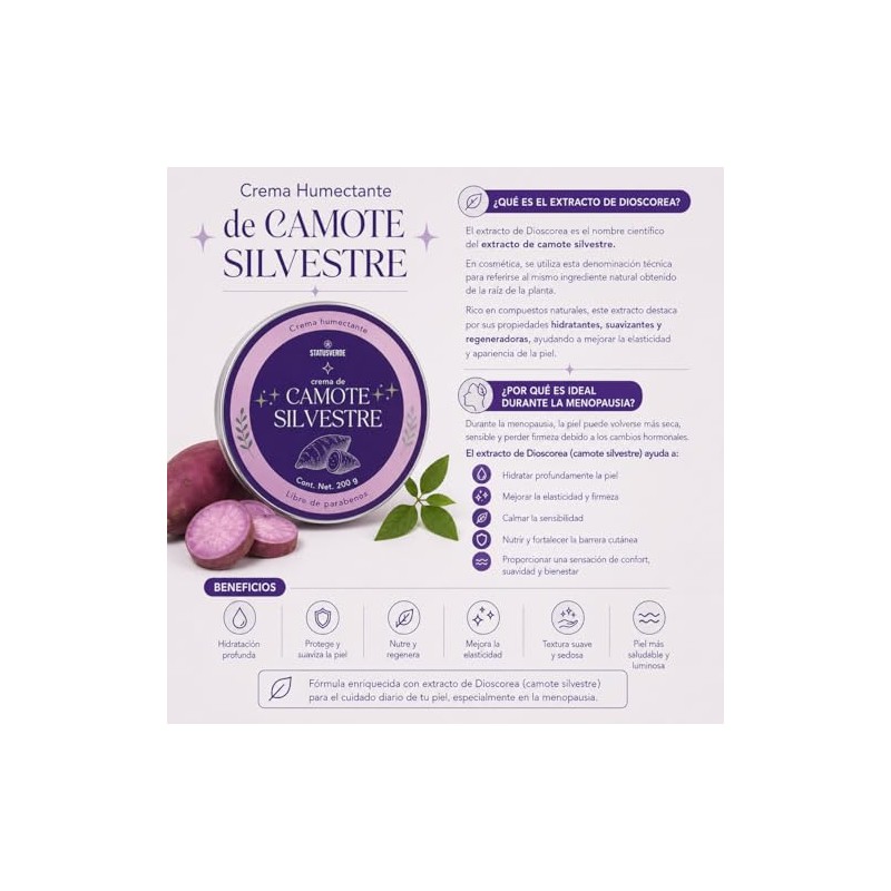 Crema Corporal Camote Silvestre Alivio Menopausia 200 g
