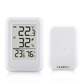 Timloon Digital Thermo-Hygrometer, Outdoor Thermometer, Wireless Thermometer, Hygrometer, Indoor/Outdoor, Single Sensor, High Precision, Large LCD Screen, Max/Minimum Value Recording, Dual Use in