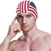 Dallonan Swimming Cap American Flag Unisex Adult Swim Cap Polyester