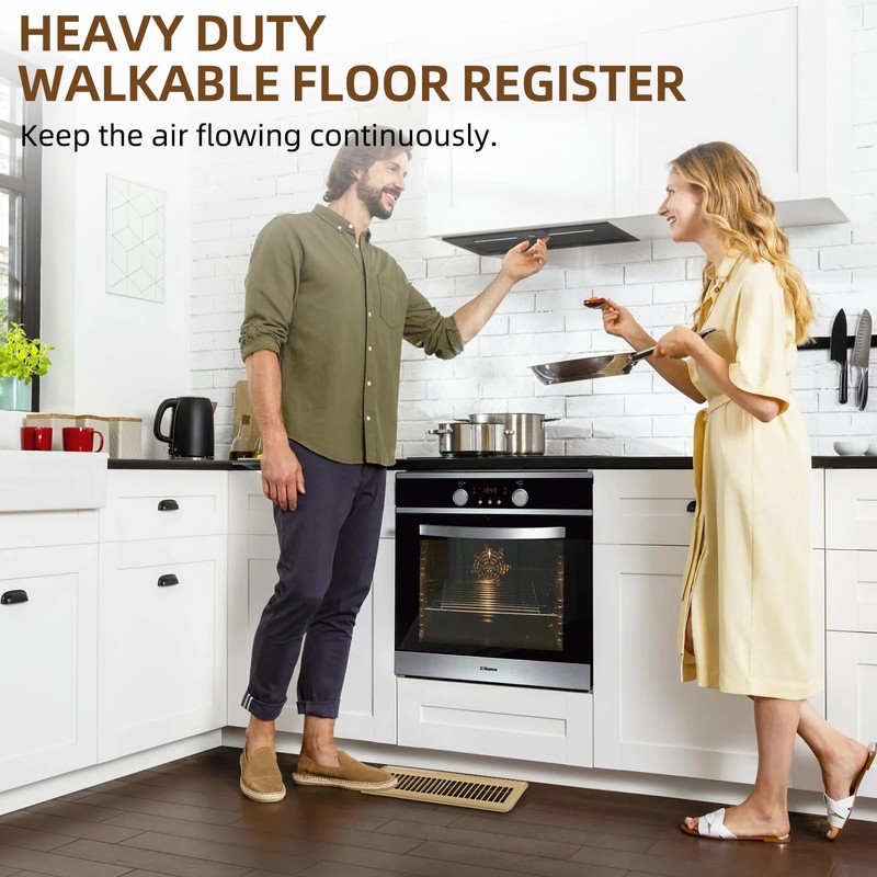 Flowild 6 Pack 2" x 12" Floor Register - Heavy