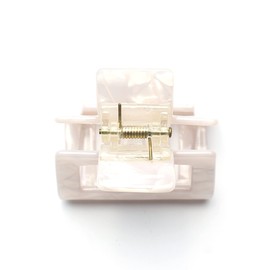 QinGoo Small Hair Clip, Square, White, Hair Clip, Hair Accessory, Cute, Korean, Women's, 1 Piece (2.0 x 1.9 inches (5.2 x 4.8 cm), Gem White)