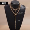 Aimimier Punk 3-layered Gold Link Chain Necklace Paperclip Chain Lariat