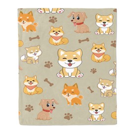 Dog Blanket for Dog Lovers, Cute Dog Throw Blanket for Baby Kids Pet Dog, Soft Fleece Dog Blankets Puppy Blanket Gifts for Couch Sofa Bedroom Chair Camping Office Car Travel Picnic (130 x 152 cm)