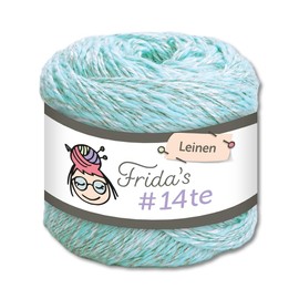 Frida's Wollhaus Frida's 100 g #14te Summer Linen Crochet Wool Yarn 40 Colours (7319 | Light Blue)