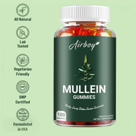 Gomitas De Mullein Alivio, Digestión Y Limpieza Pulmonar Verde