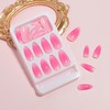MERVF Almond Press On Nails - Medium Pink Gradient Glue