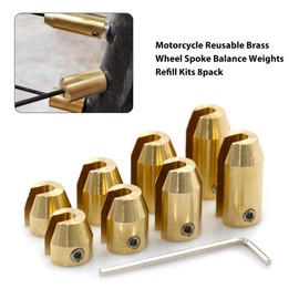 Shkalacar Pack of 14 Motorcycle Balancing Weights Spoke Wheel Weights Reusable Brass Wheel Spokes Balance Weights for Improved Wheel Balance