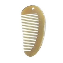 WOONEKY Natural Horn Fine Tooth Hair Comb with Static Massage Scalp Feature Portable Shaped Design for Smooth Detangling and Itch Relief Durable Natural Material for Care