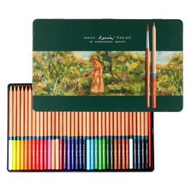 Marco Water Based Colored Pencils, Set of 36 Water Soluble Colored Pencils, High Quality Fine Art Colored Pencils, 36 Colored Pencils, Professional Watercolor Pencils, Adult Coloring Pencils, Includes