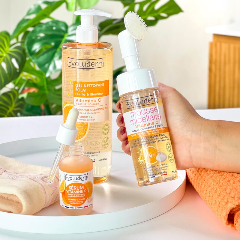 EVOLUDERM Micellar Foam Vitamin C - 96% Ingredients of Natural